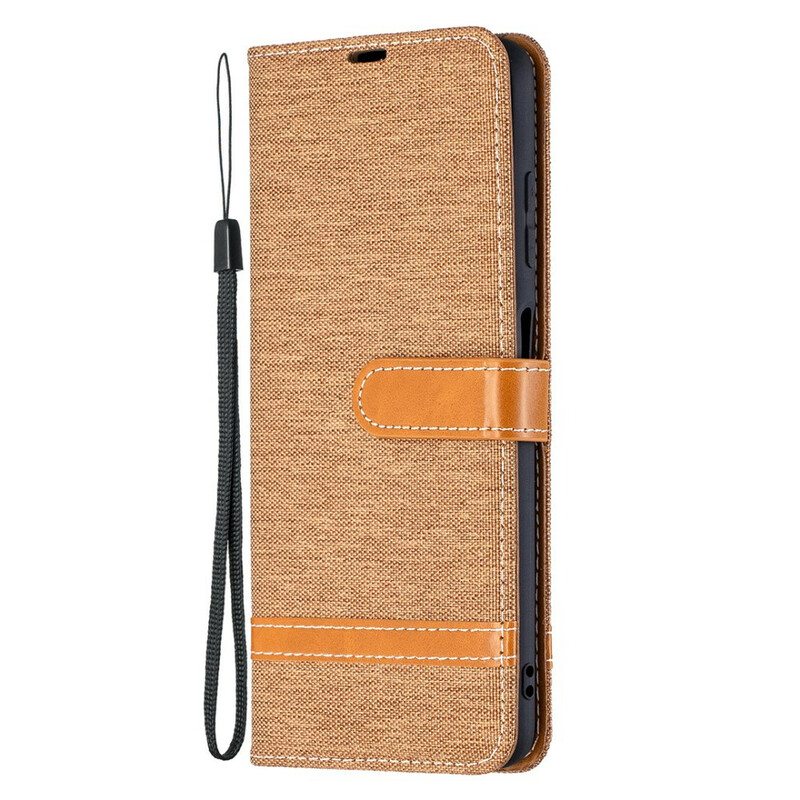 Kotelot Poco X3 / X3 Pro / X3 NFC Suojaketju Kuori Kangas- Ja Nahkaefektihihna