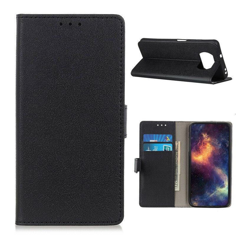 Kotelot Poco X3 / X3 Pro / X3 NFC Yksinkertainen Kiiltävä Nahkaefekti