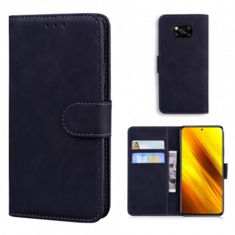 Kotelot Poco X3 / X3 Pro / X3 NFC Yksivärinen Nahkaefekti