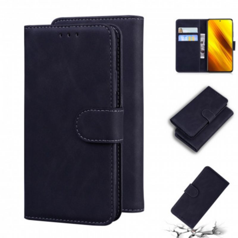 Kotelot Poco X3 / X3 Pro / X3 NFC Yksivärinen Nahkaefekti