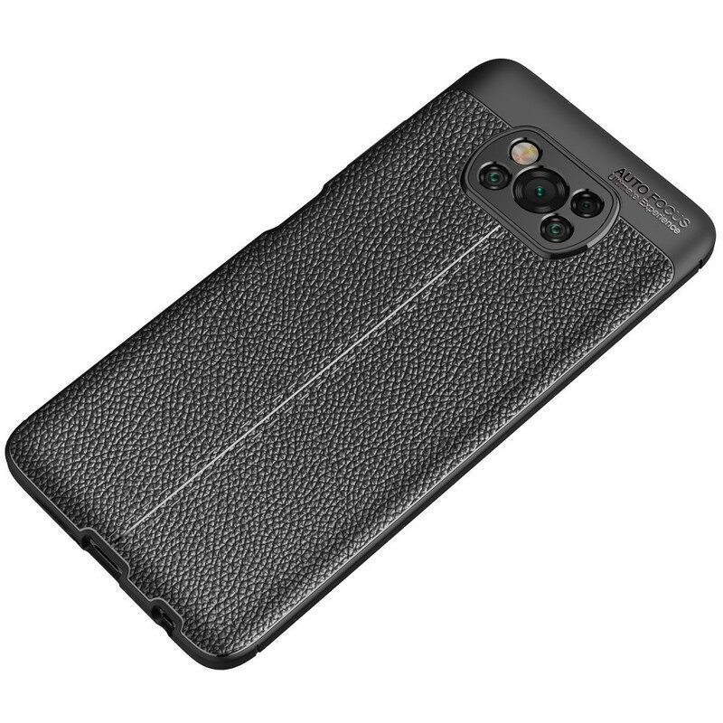 Kuori Poco X3 / X3 Pro / X3 NFC Kaksilinjainen Litsi-nahkaefekti