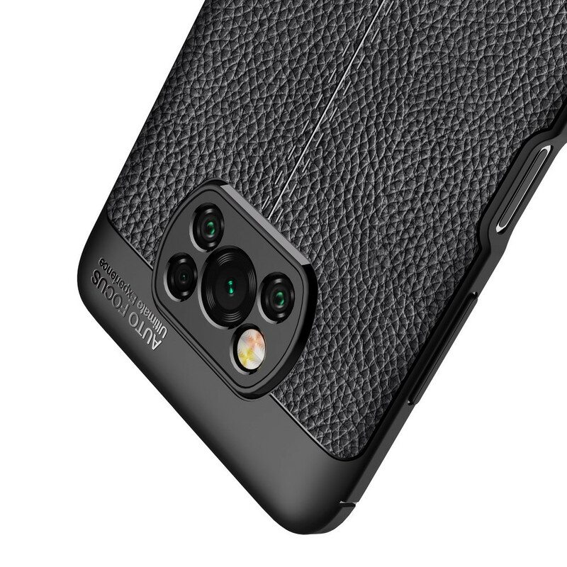 Kuori Poco X3 / X3 Pro / X3 NFC Kaksilinjainen Litsi-nahkaefekti