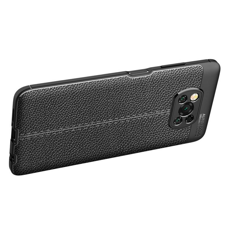 Kuori Poco X3 / X3 Pro / X3 NFC Kaksilinjainen Litsi-nahkaefekti