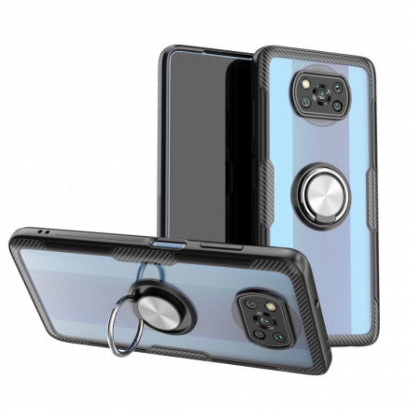 Kuori Poco X3 / X3 Pro / X3 NFC Läpinäkyvä Rengas Ja Hiili