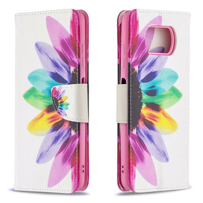 Nahkakotelo Poco X3 / X3 Pro / X3 NFC Akvarelli Kukka