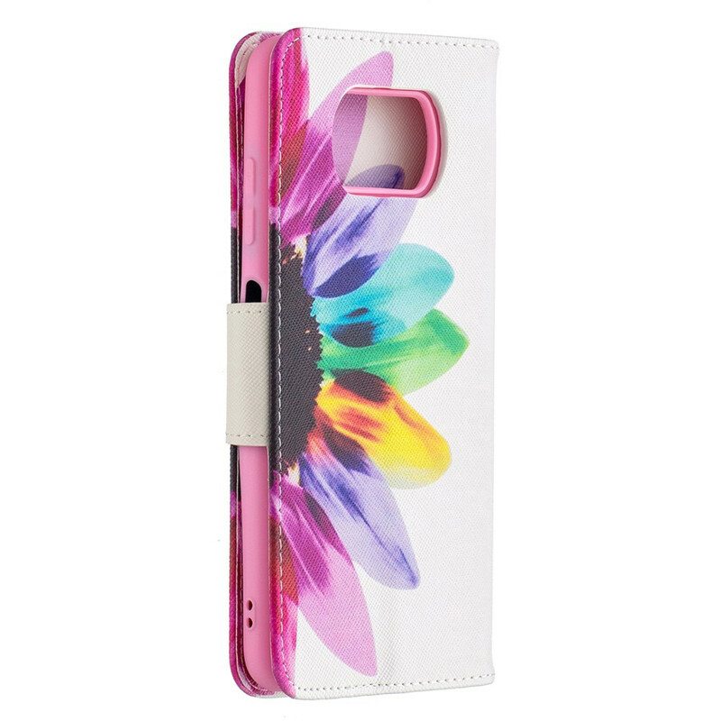 Nahkakotelo Poco X3 / X3 Pro / X3 NFC Akvarelli Kukka