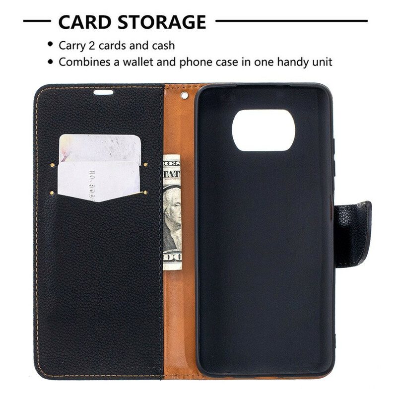 Nahkakotelo Poco X3 / X3 Pro / X3 NFC Kotelot Flip Litsi Rabat Oblique