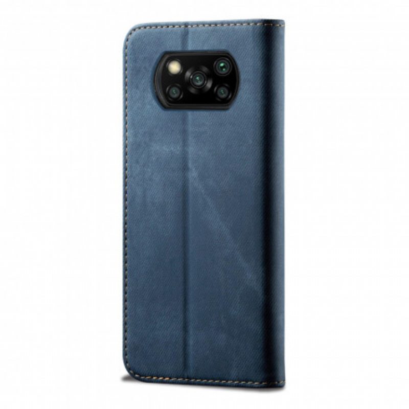 Puhelinkuoret Poco X3 / X3 Pro / X3 NFC Kotelot Flip Faux Leather Jeans Texture