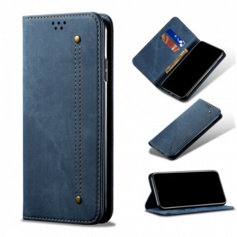 Puhelinkuoret Poco X3 / X3 Pro / X3 NFC Kotelot Flip Faux Leather Jeans Texture