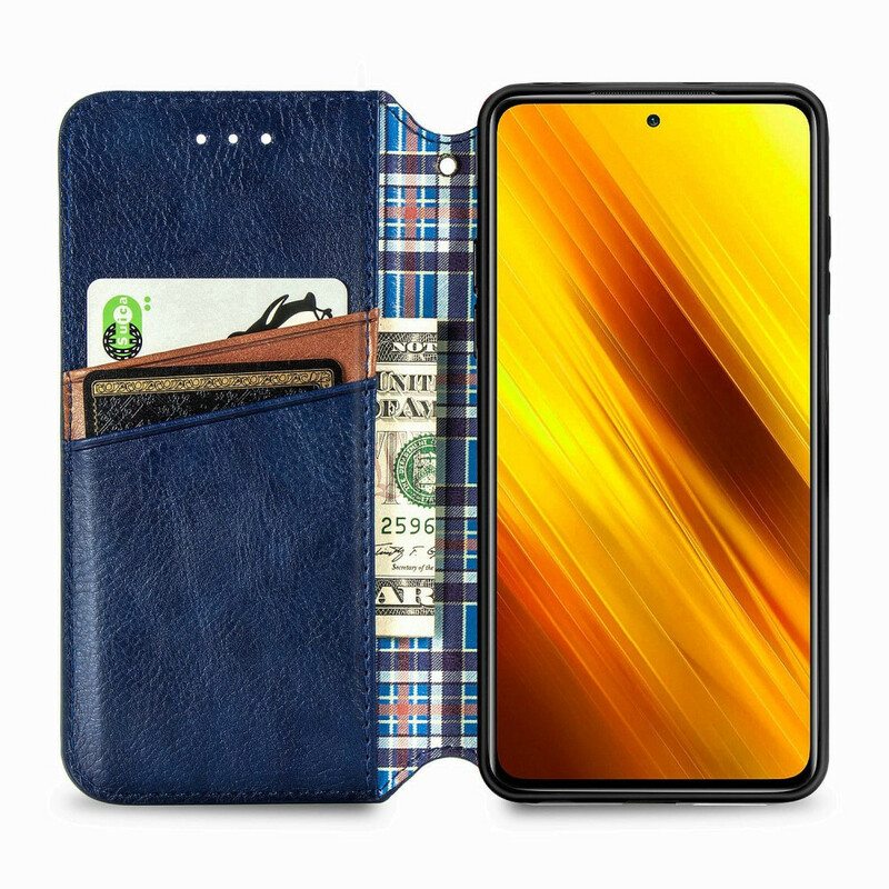 Puhelinkuoret Poco X3 / X3 Pro / X3 NFC Kotelot Flip Nahkaefekti Diamond Texture