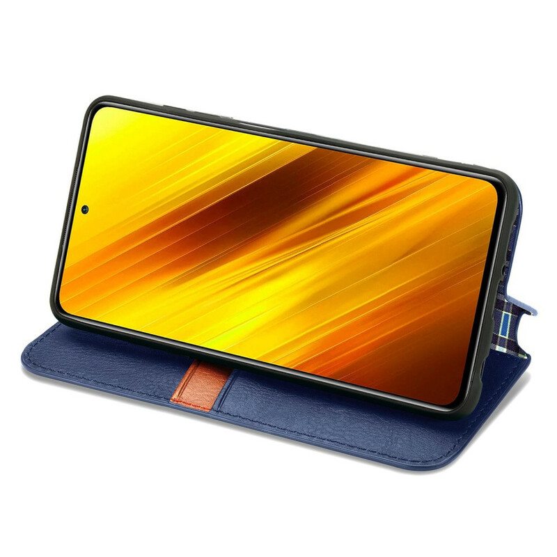 Puhelinkuoret Poco X3 / X3 Pro / X3 NFC Kotelot Flip Nahkaefekti Diamond Texture
