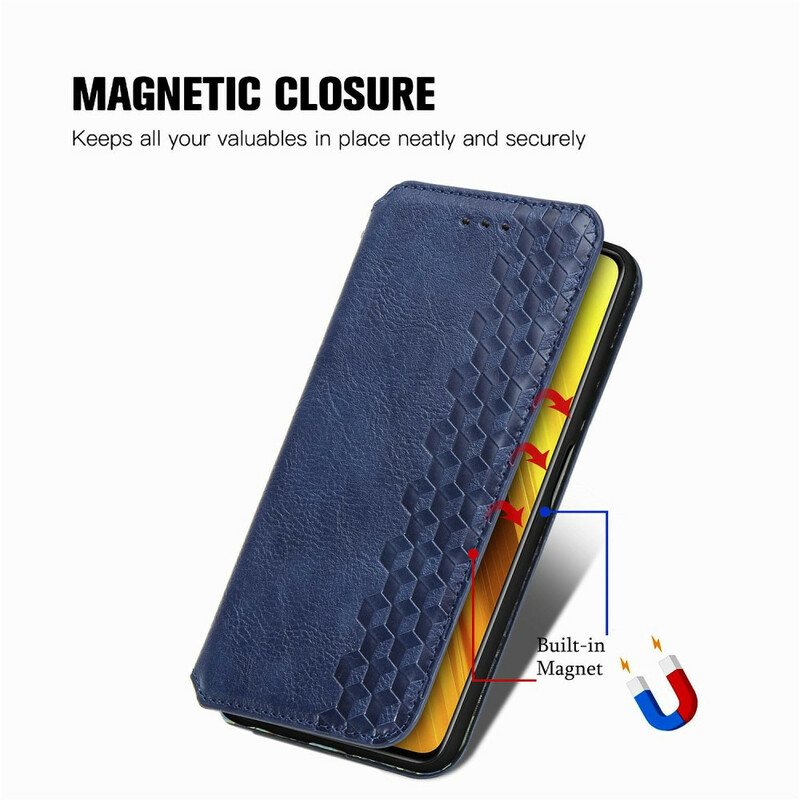 Puhelinkuoret Poco X3 / X3 Pro / X3 NFC Kotelot Flip Nahkaefekti Diamond Texture
