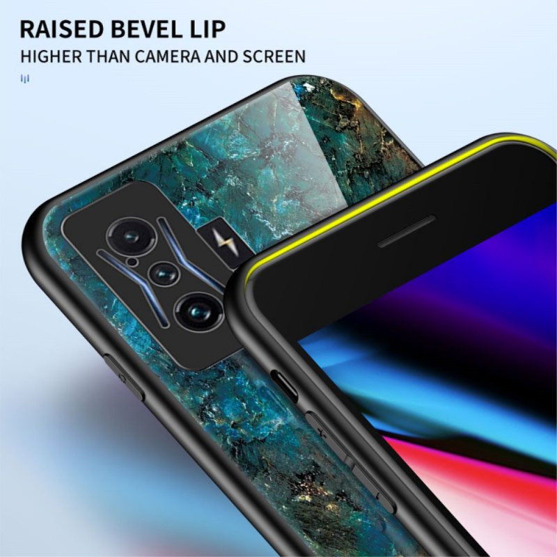 Case Poco F4 GT Marmori Karkaistu Lasi