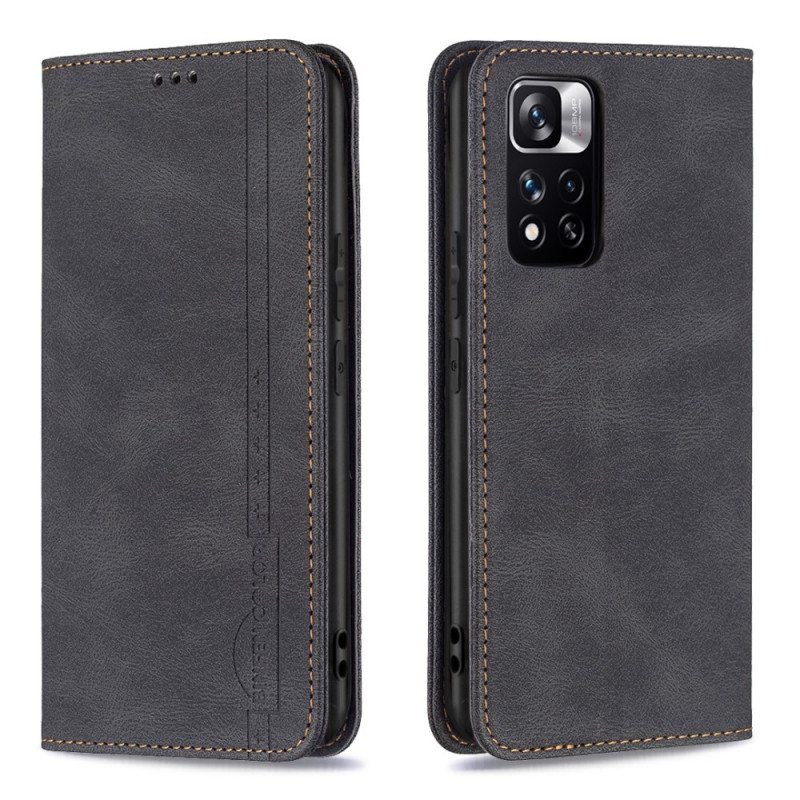 Puhelinkuoret Xiaomi Redmi Note 11 Pro Plus 5G Kotelot Flip Binfen Color Rfid -ompelu