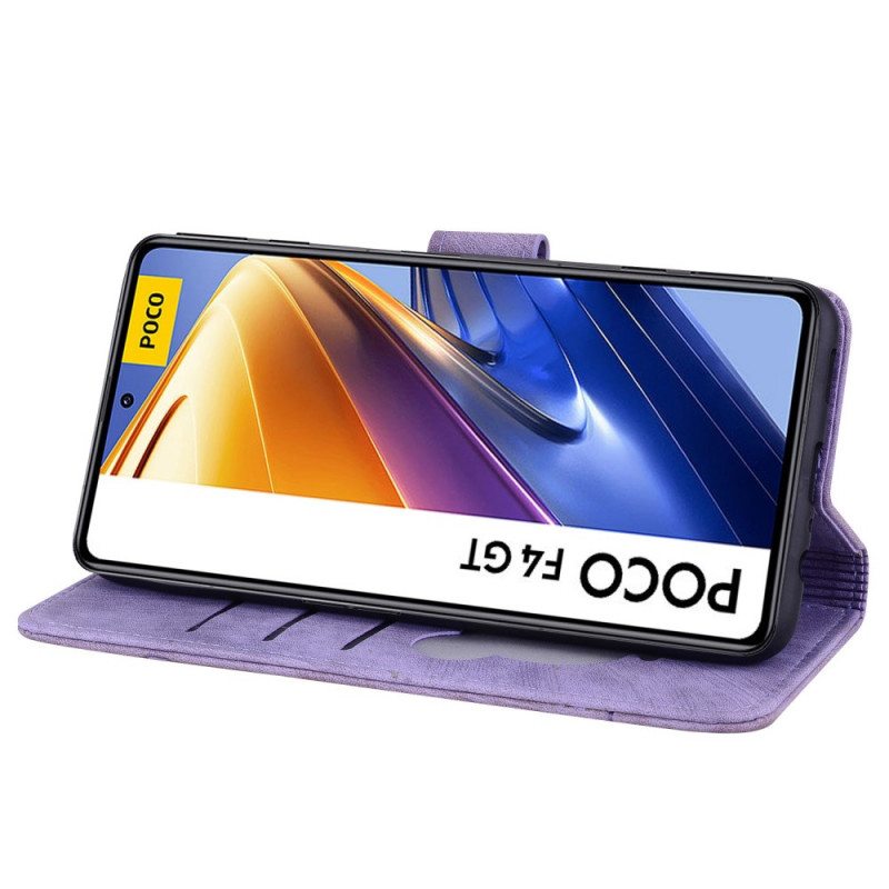 Flip Case Poco F4 Suojaketju Kuori Kukkainen Thong Cat