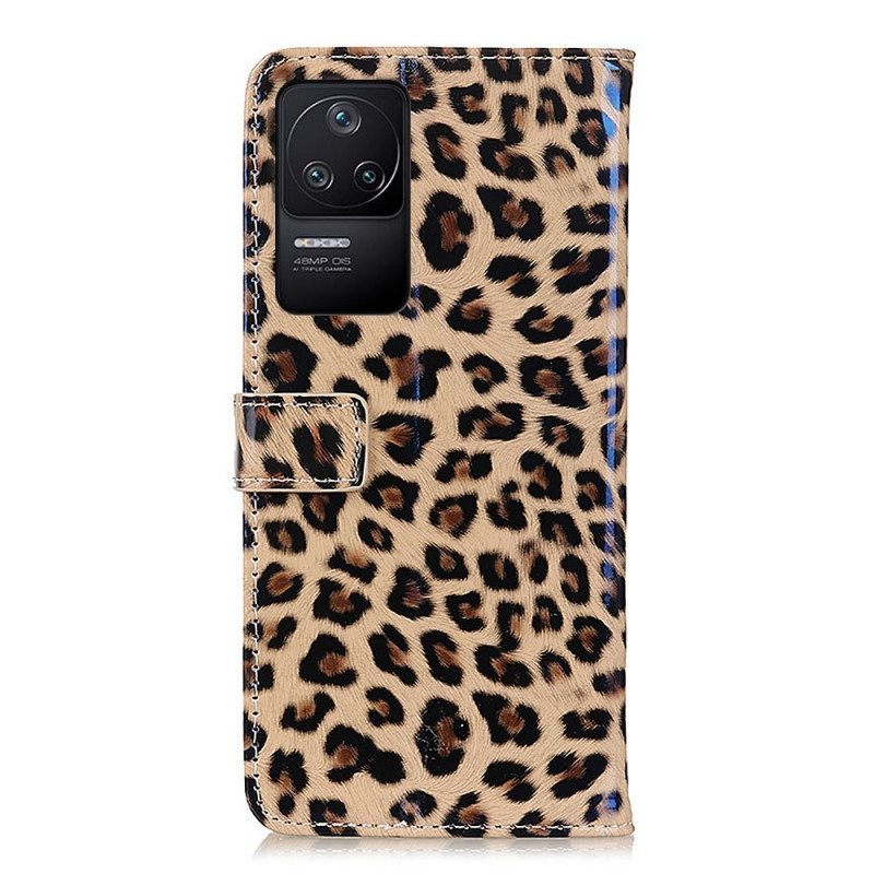 Nahkakotelo Poco F4 Leopardin Ihotyyli