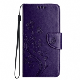 Kotelot Poco C75 Kukkia Ja Perhosia Nauhalla Suojakuori