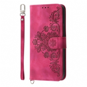 Kotelot Poco C75 Puhelinkuoret Mokkanahkaefekti Pitsiä Hihnalla Ja Olkahihnalla