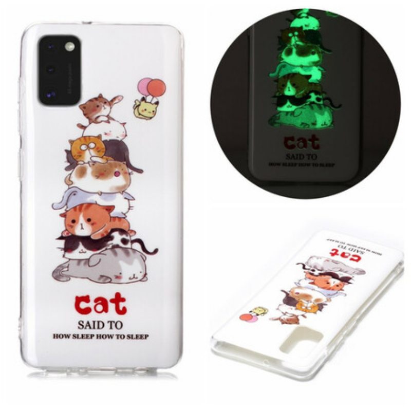 Case Samsung Galaxy A41 Fluoresoivat Kissat