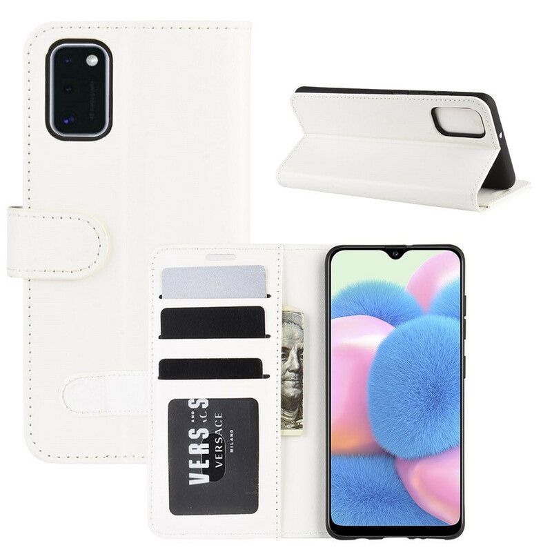 Flip Case Samsung Galaxy A41 Hieno Nahkaefekti