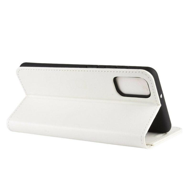 Flip Case Samsung Galaxy A41 Hieno Nahkaefekti