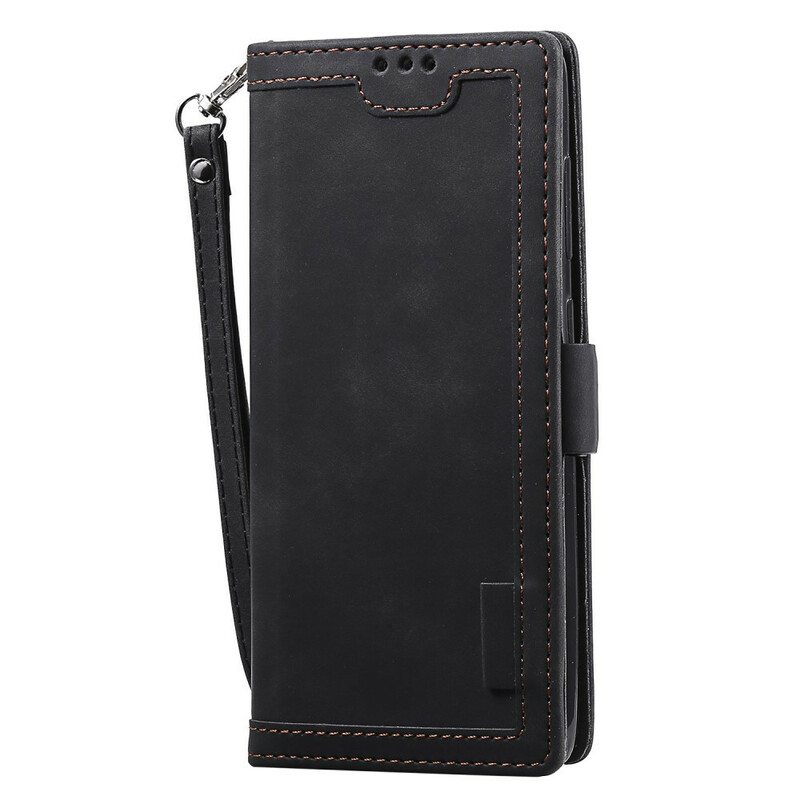 Flip Case Samsung Galaxy A41 Kaksisävyiset Keinonahkavahvistetut Muodot