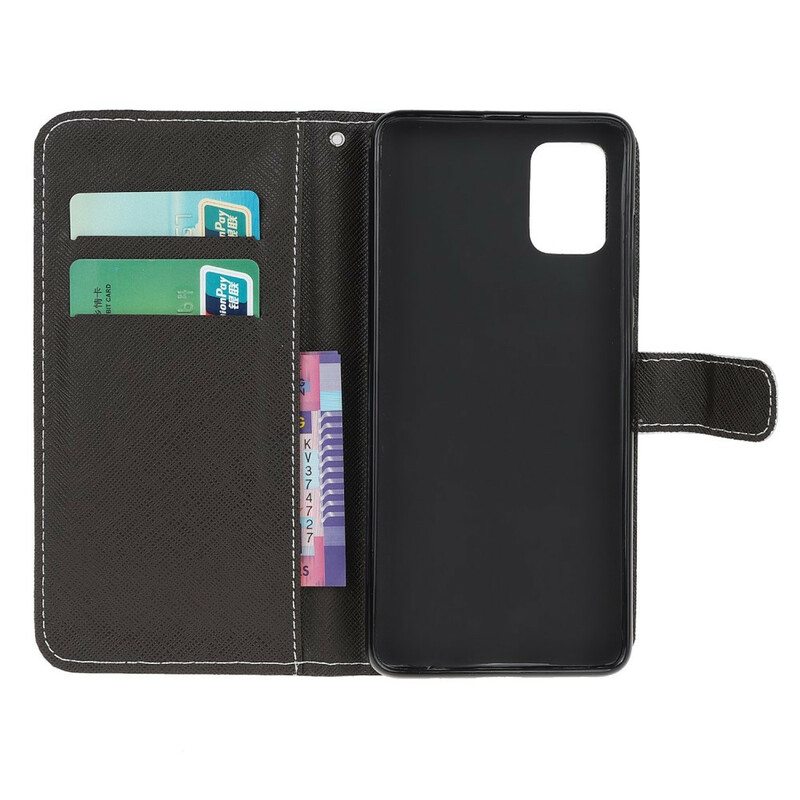 Kotelot Samsung Galaxy A41 Suojaketju Kuori Strappy Black Cat Eyes