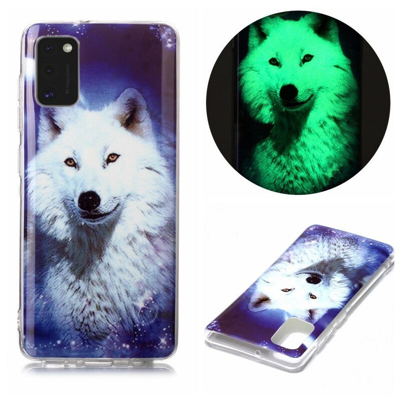 Kuori Samsung Galaxy A41 Fluoresoiva Wolf-sarja