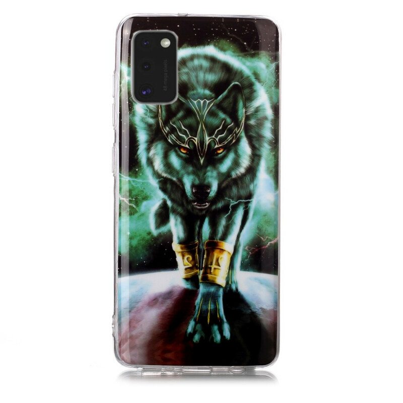 Kuori Samsung Galaxy A41 Fluoresoiva Wolf-sarja
