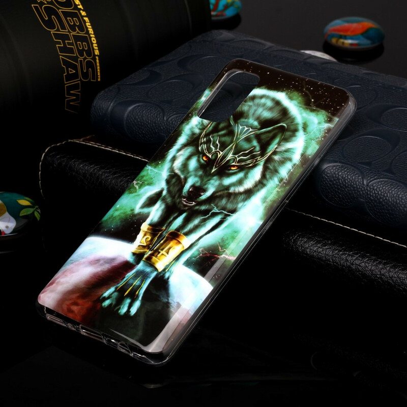 Kuori Samsung Galaxy A41 Fluoresoiva Wolf-sarja