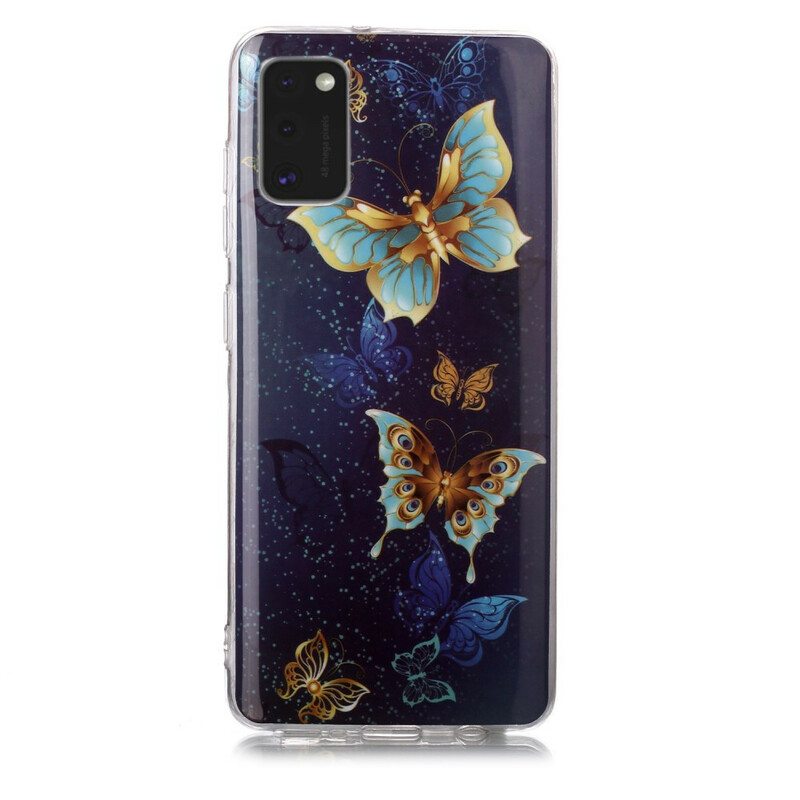Kuori Samsung Galaxy A41 Fluoresoivat Perhoset -sarja