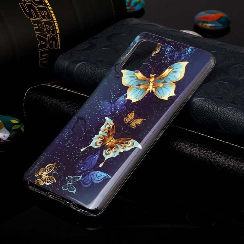 Kuori Samsung Galaxy A41 Fluoresoivat Perhoset -sarja