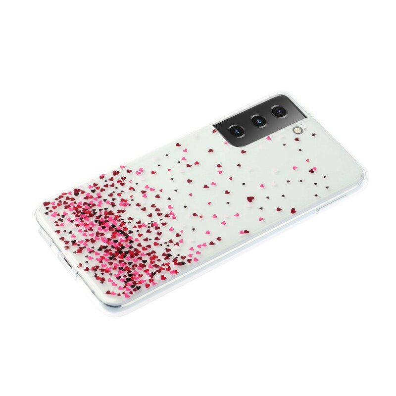 Case Samsung Galaxy S21 5G Saumaton Useita Sydämiä