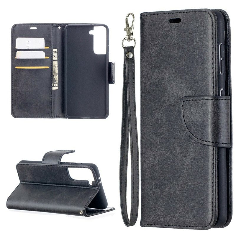 Flip Case Samsung Galaxy S21 5G Kotelot Flip Sileä Läppä Viisto