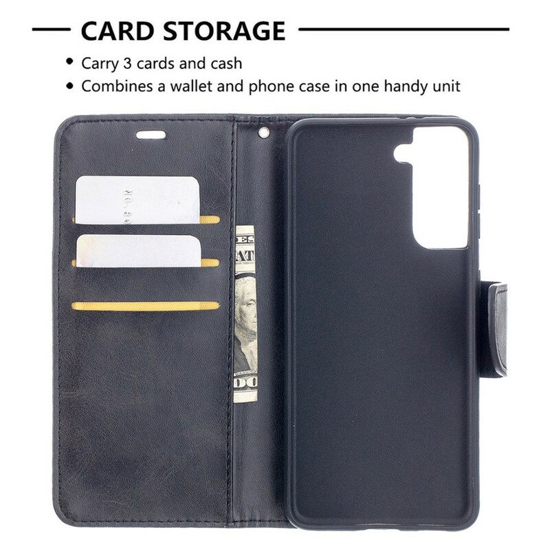 Flip Case Samsung Galaxy S21 5G Kotelot Flip Sileä Läppä Viisto