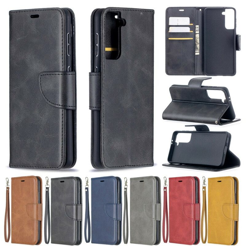 Flip Case Samsung Galaxy S21 5G Kotelot Flip Sileä Läppä Viisto