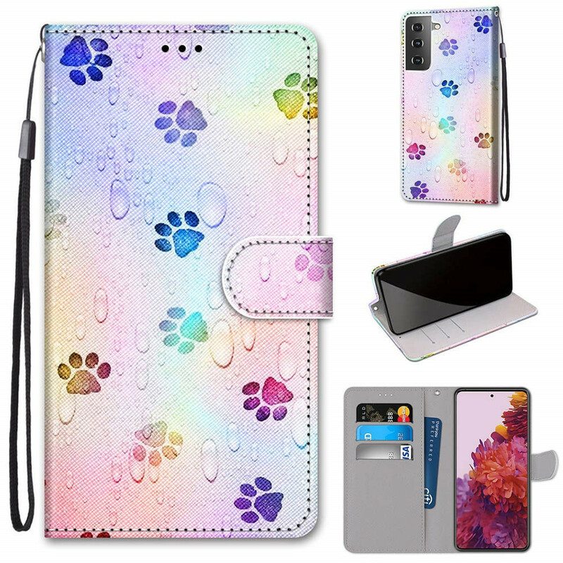 Kotelot Samsung Galaxy S21 5G Jalanjäljet Sateessa