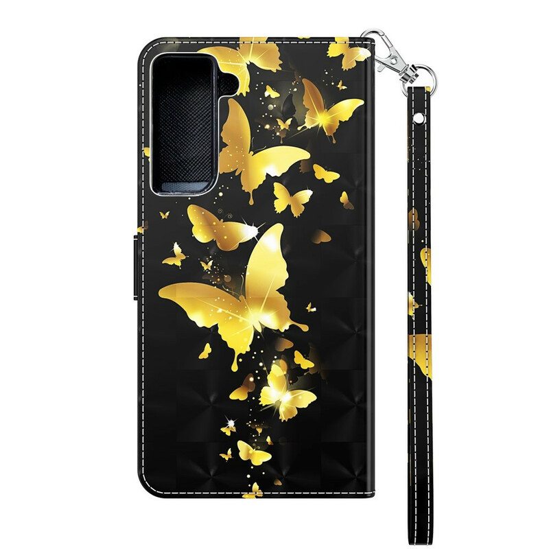 Kotelot Samsung Galaxy S21 5G Keltaiset Perhoset