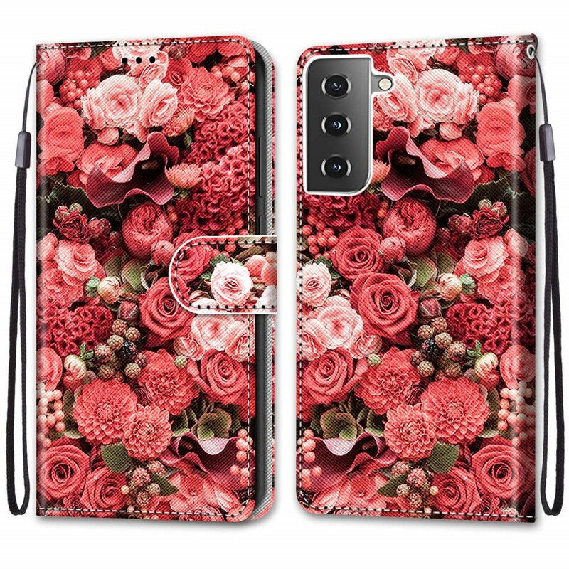 Kotelot Samsung Galaxy S21 5G Kukkaromantiikkaa