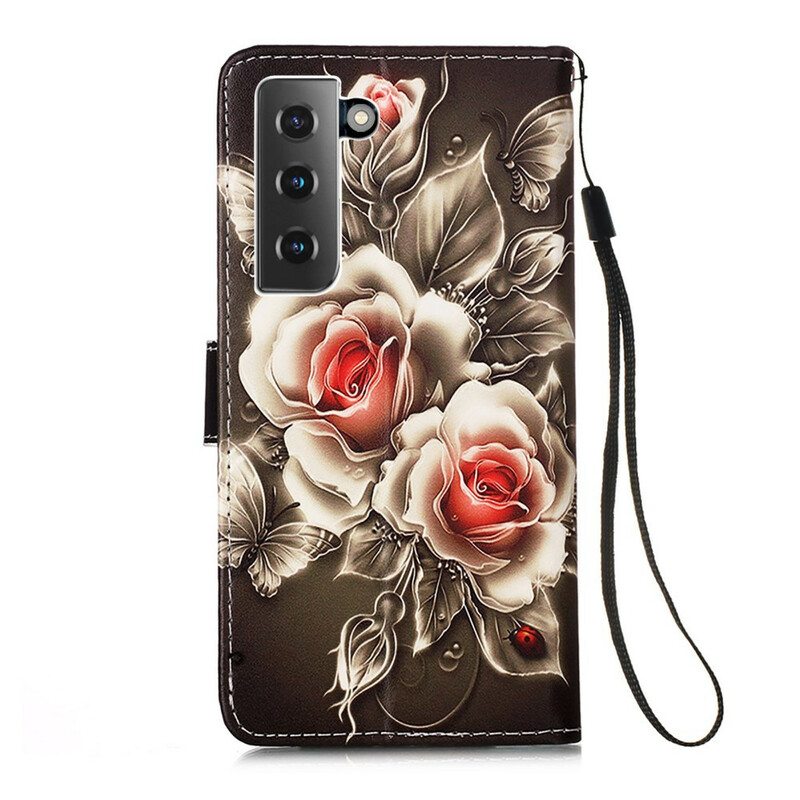 Kotelot Samsung Galaxy S21 5G Kultaiset Ruusut