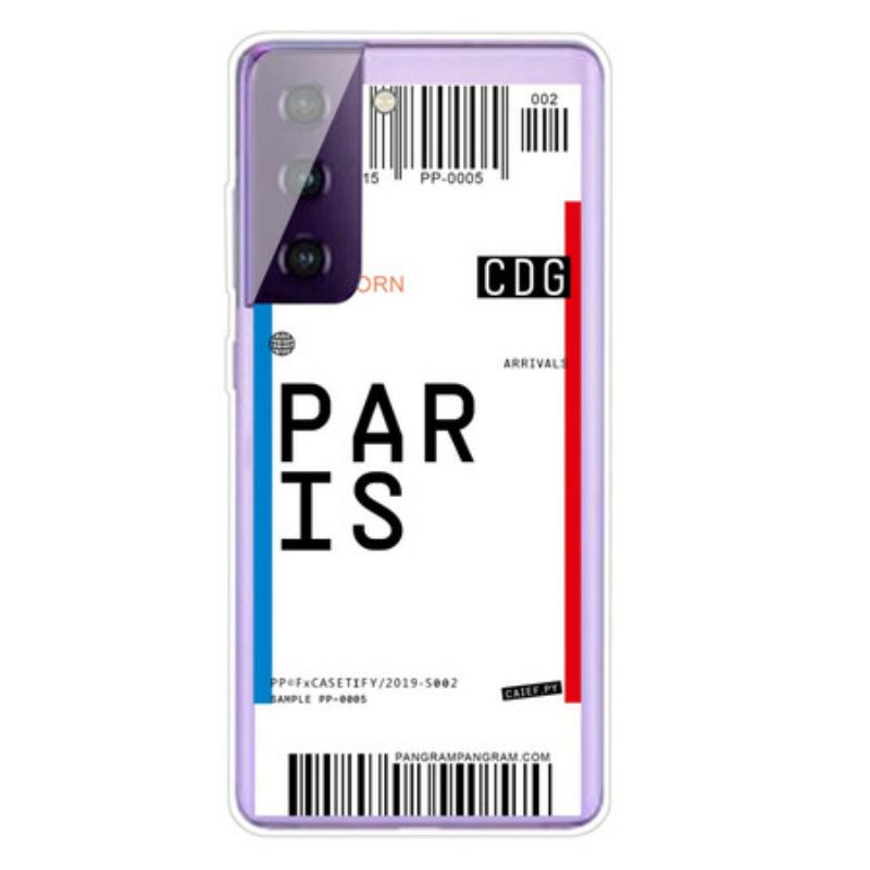 Kuori Samsung Galaxy S21 5G Boarding Pass Pariisiin