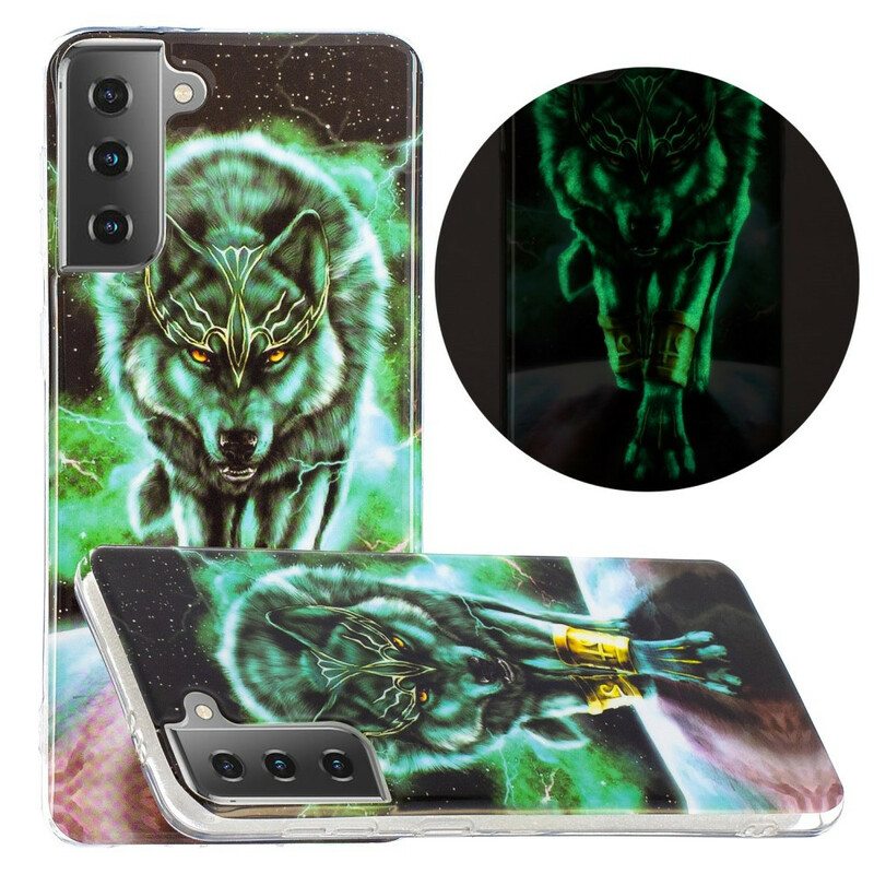 Kuori Samsung Galaxy S21 5G Fluoresoiva Wolf-sarja