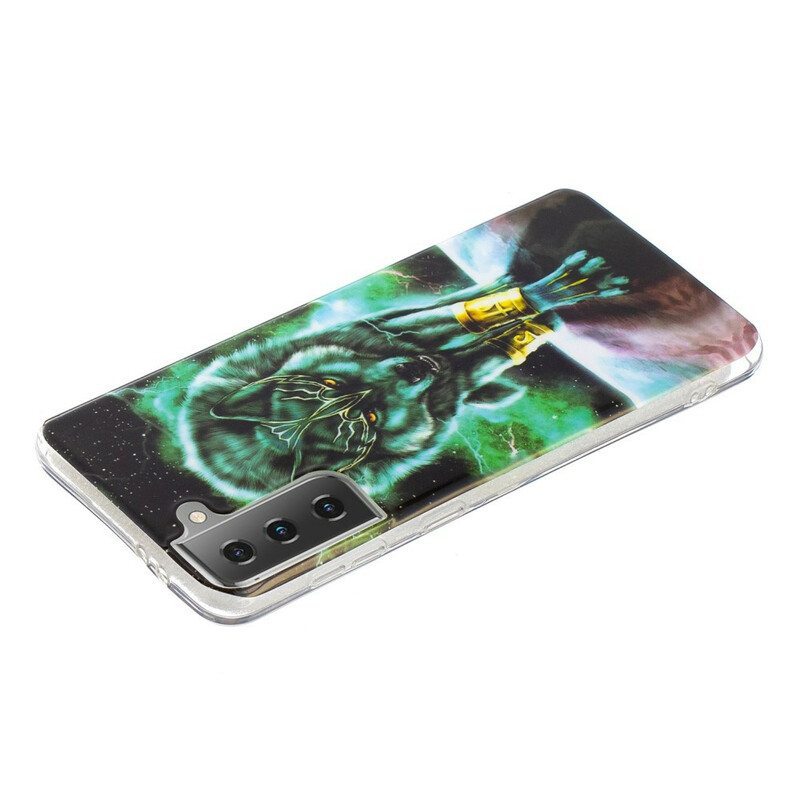 Kuori Samsung Galaxy S21 5G Fluoresoiva Wolf-sarja