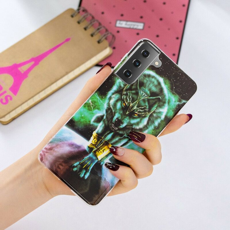 Kuori Samsung Galaxy S21 5G Fluoresoiva Wolf-sarja