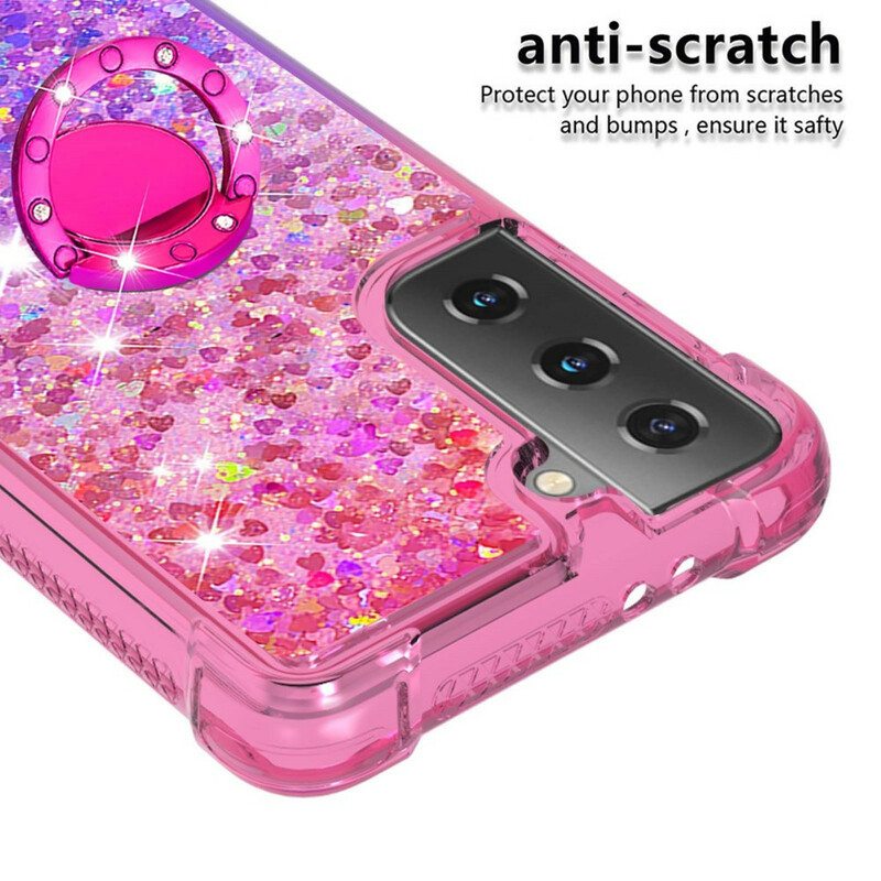 Kuori Samsung Galaxy S21 5G Glitter Ring-kiinnike