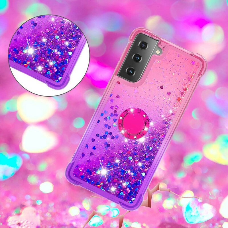 Kuori Samsung Galaxy S21 5G Glitter Ring-kiinnike