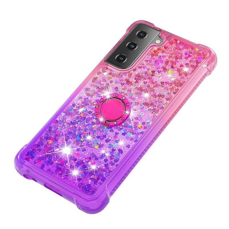Kuori Samsung Galaxy S21 5G Glitter Ring-kiinnike