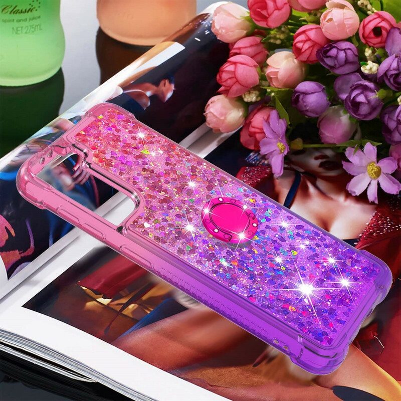 Kuori Samsung Galaxy S21 5G Glitter Ring-kiinnike