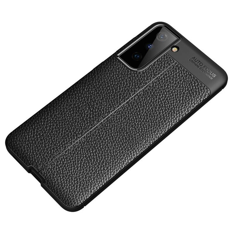 Kuori Samsung Galaxy S21 5G Kaksilinjainen Litsi-nahkaefekti