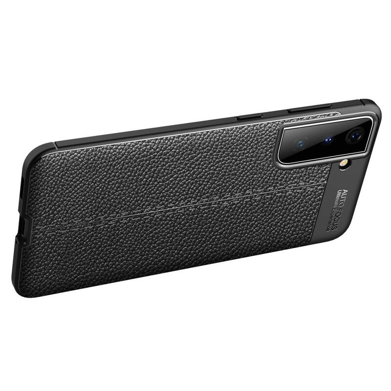 Kuori Samsung Galaxy S21 5G Kaksilinjainen Litsi-nahkaefekti